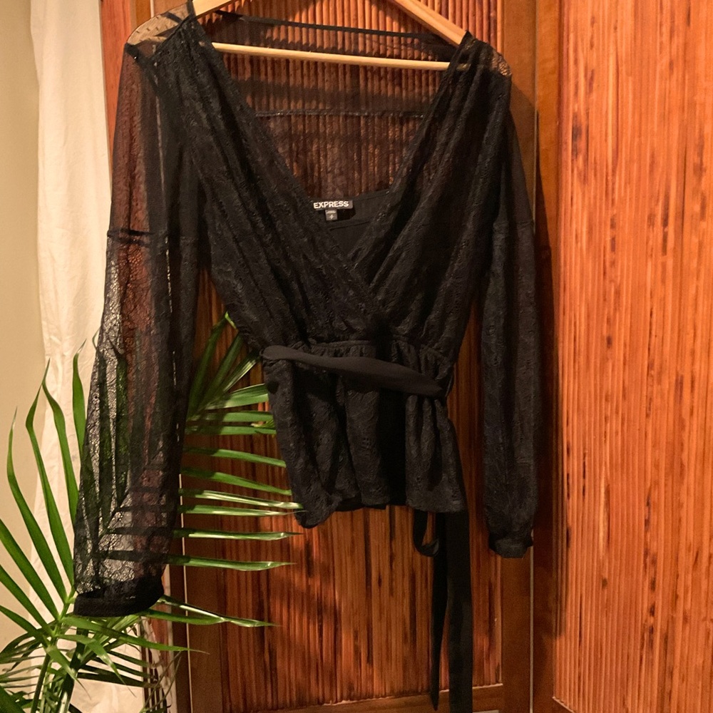 Express Women’s Black Lace Top